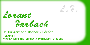 lorant harbach business card